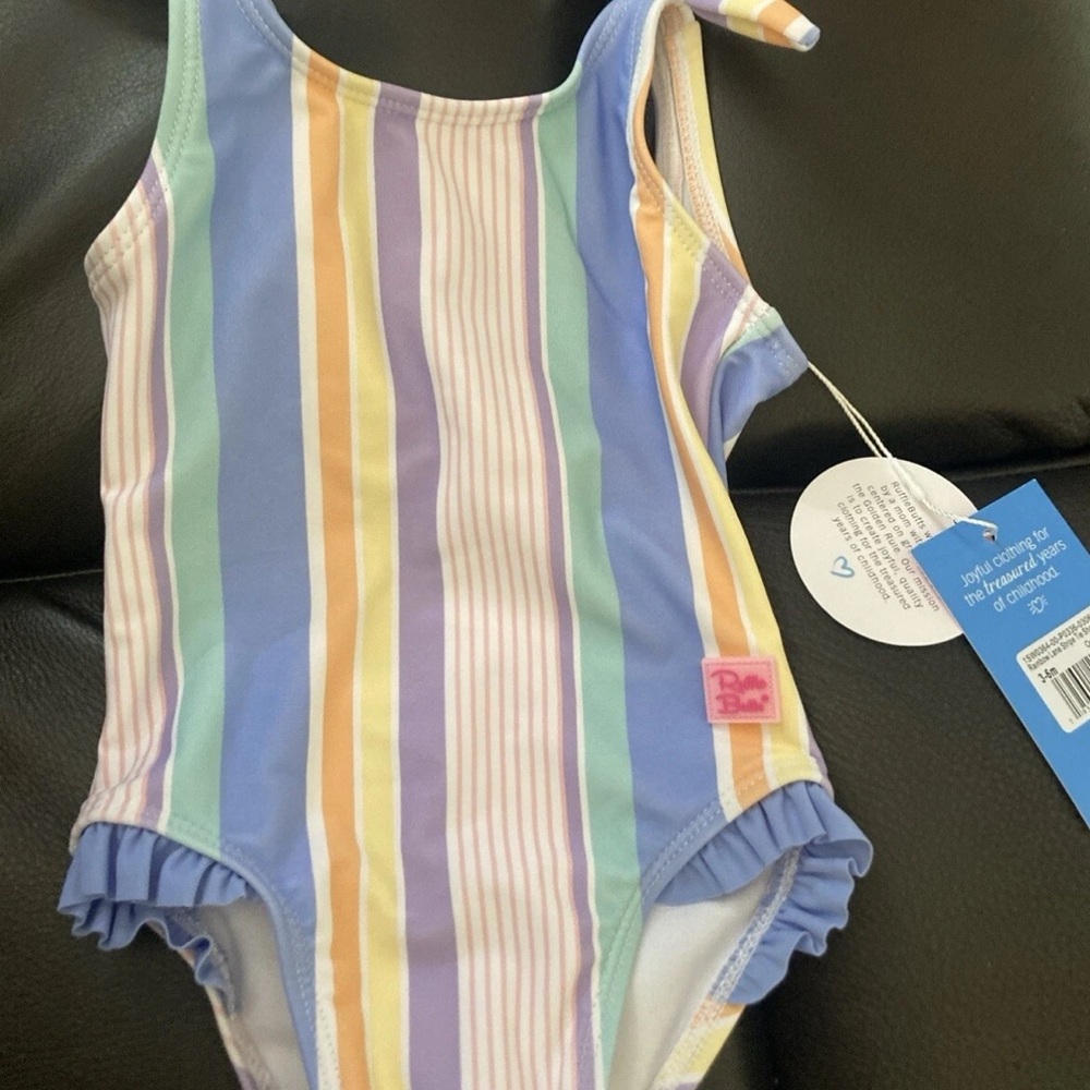 Ruffle Butts Kids Striped One Piece Swimsuit
